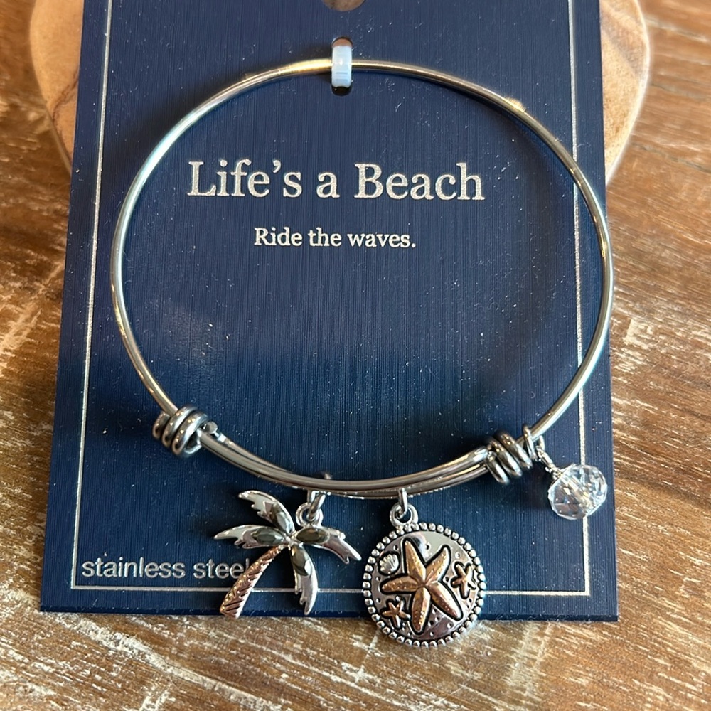 Life’s a Beach Stainless Steel Bracelet. New in packaging